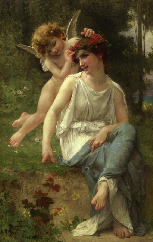 Guillaume Seignac Cupid Adoring A Young Maiden China oil painting art